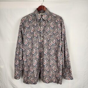 Maus & Hoffman Liberty Fabrics Made In USA‎ Paisley Button Shirt Men's Large